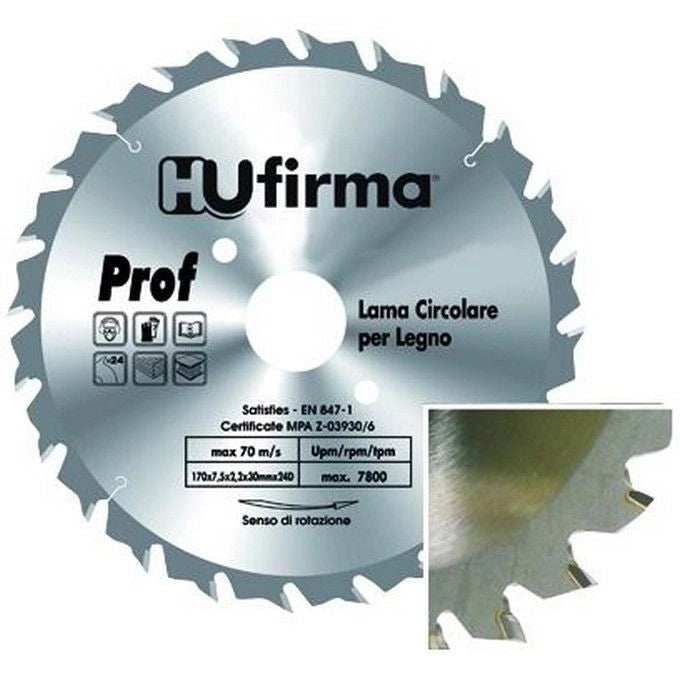 Hu-Firma Lame Circolari Legno 24 Denti Mm.170
