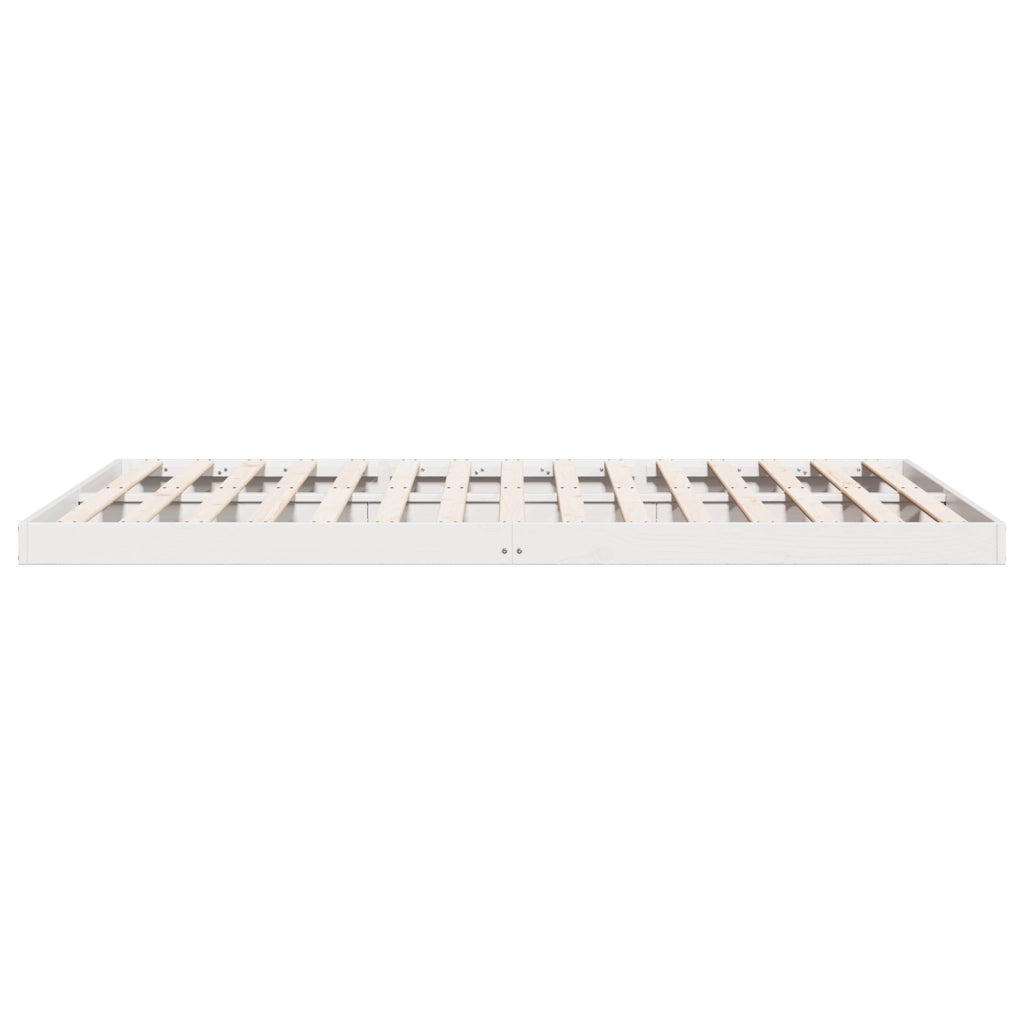 Struttura del letto a terra  Bianca 180x220 cm in legno massello di pino