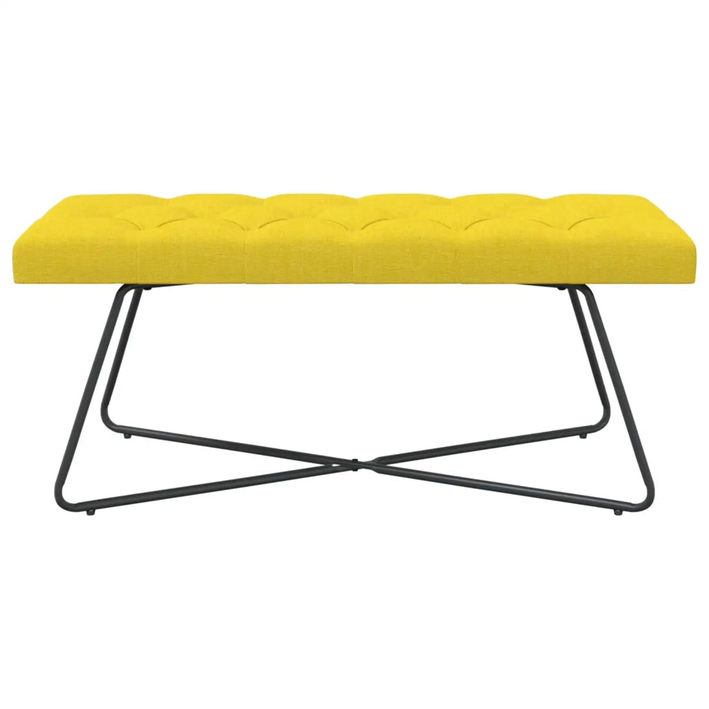 Panchina con bottoni imbottiti Giallo Chiaro 110 x 40 x 46 cm 42038381