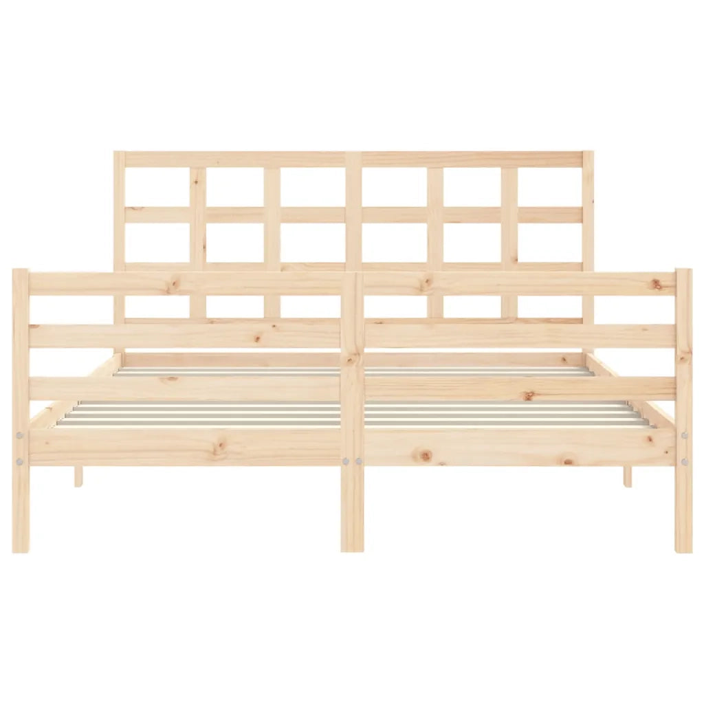 Giroletto con Testiera-Struttura Letto con testiera 160x200 cm in Legno Massello 776663