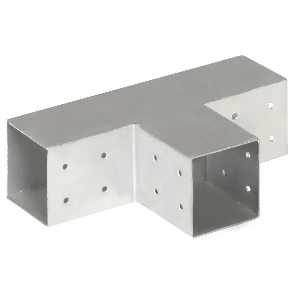 Connettori per Pali a Forma di T 4 pz Metallo Zincato 81x81 mm cod mxl 69674