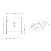 Mobile Lavatoio 83x60x87 cm 2 Ante Asse in Legno Montegrappa Acqua Edilla Bianco