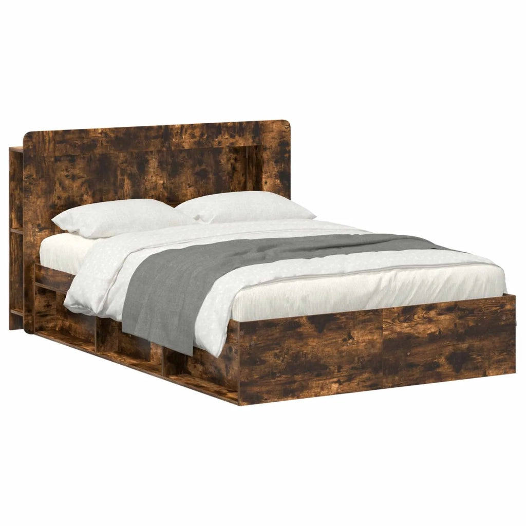 Telaio del letto con storage Rovere Fumo 140 x 190 cm