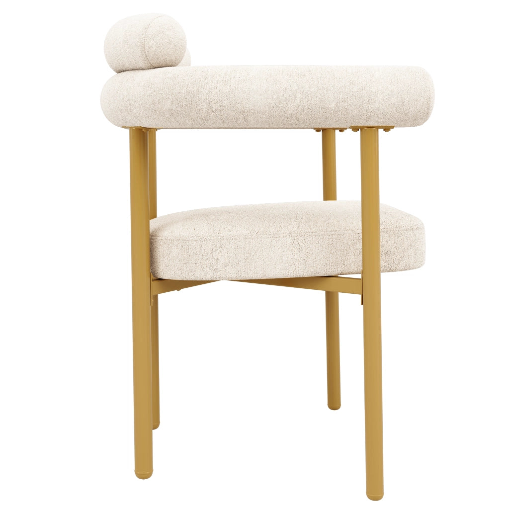 SEDIA da pranzo ergonomica 70x62x84 cm Beige/Oro Set da 2 pezzi