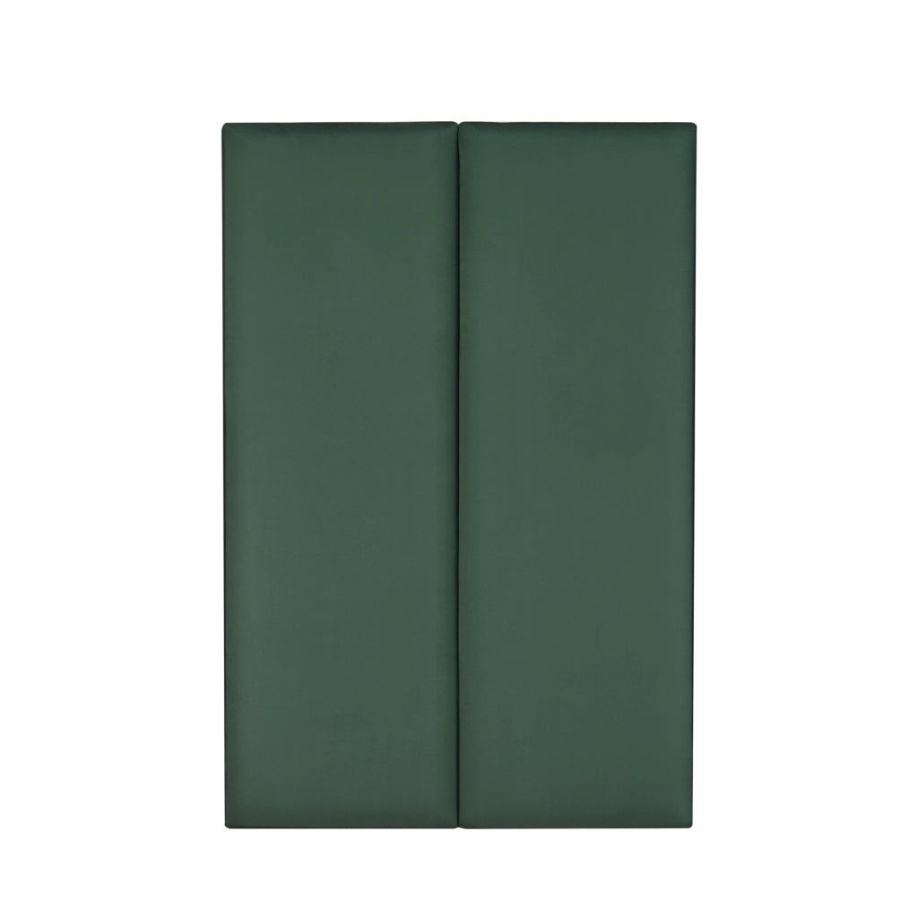 Set Carpino di 2 Pannelli Murali Imbottiti Rivestiti in Tessuto Velluto Verde Scuro 90x30 cm [neu.haus]