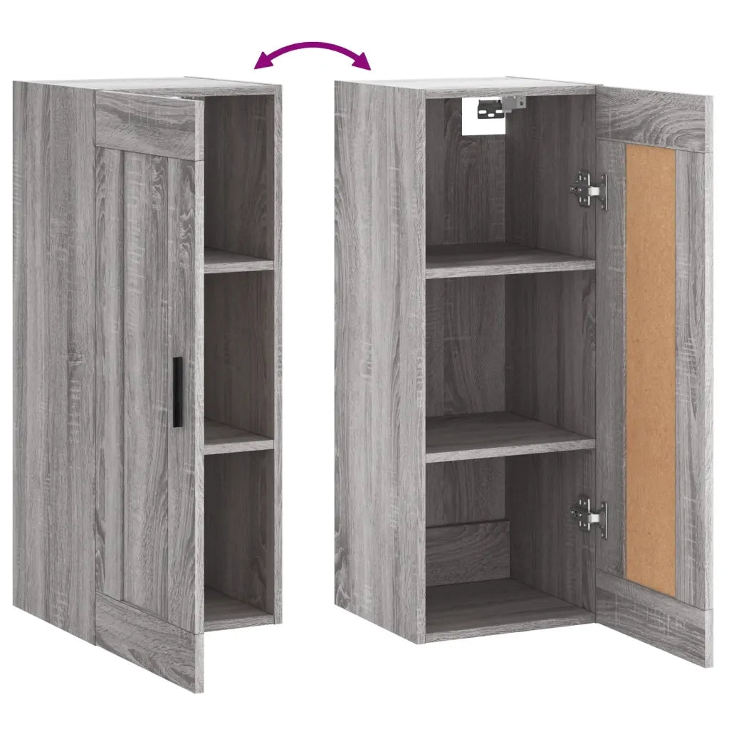 Armadietto a Muro | Mobile a Parete Grigio Sonoma 34,5x34x90 cm Legno Multistrato