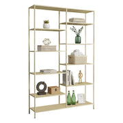 Libreria Dorgali, Scaffale da ufficio, Mobile portalibri, Biblioteca, 120x30 h188 cm, Panna