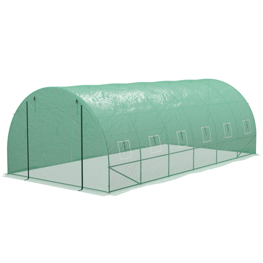 Serra Tunnel 6x3x2 m ¨C zephmum ¨C Verde con Finestrini a Rete e Porta Avvolgibile