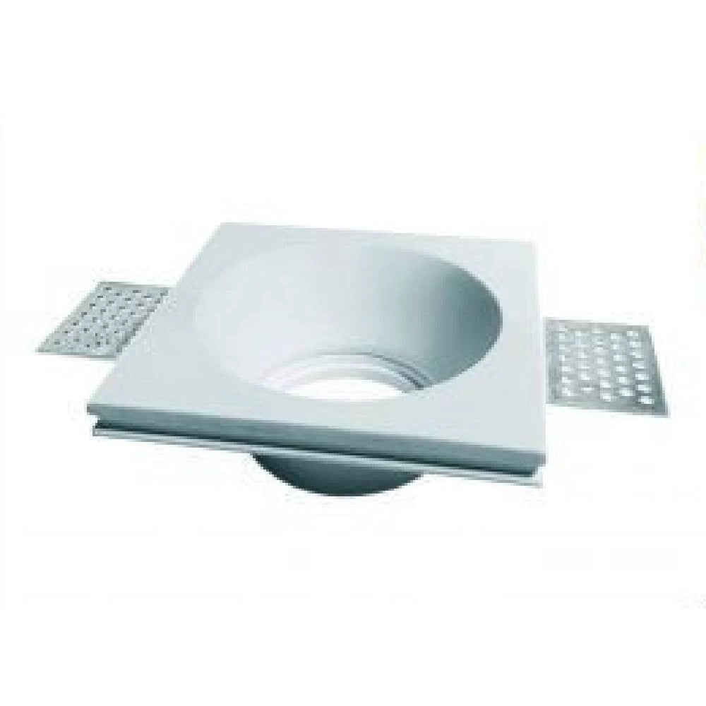 Trade Shop - Portafaretto In Gesso A Incasso Verniciabile Rotondo Supporto Faretto Gu10 Gs-22 -