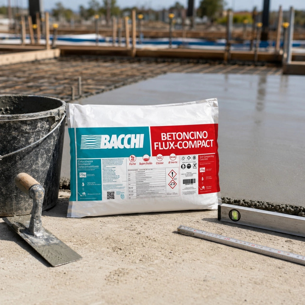 Bacchi betoncino flux-compact betoncino colabile e autocompattante 25 kg