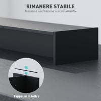 Supporto per Monitor 2 Vani 100x27x15 cm in Legno Nero