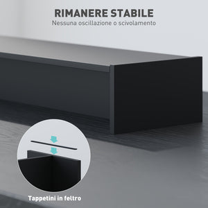 Supporto per Monitor 2 Vani 100x27x15 cm in Legno Nero