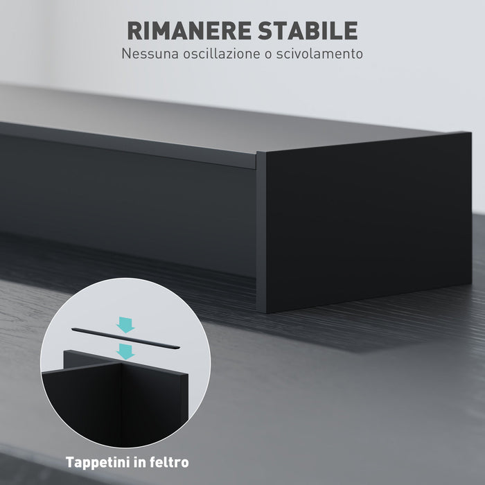 Supporto per Monitor 2 Vani 100x27x15 cm in Legno Nero