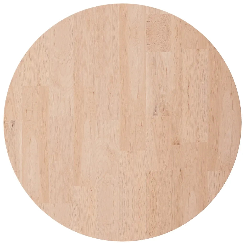 Piano Tavolo Rotondo Ø30x4 cm Massello di Rovere Non Trattato 342907