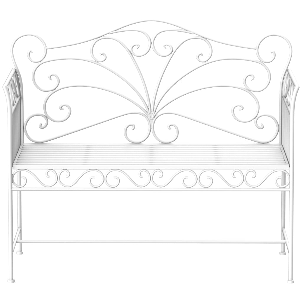 Panchina da Giardino 2 Posti ¨C Zephmum ¨C Ferro 111x50x98cm Bianco