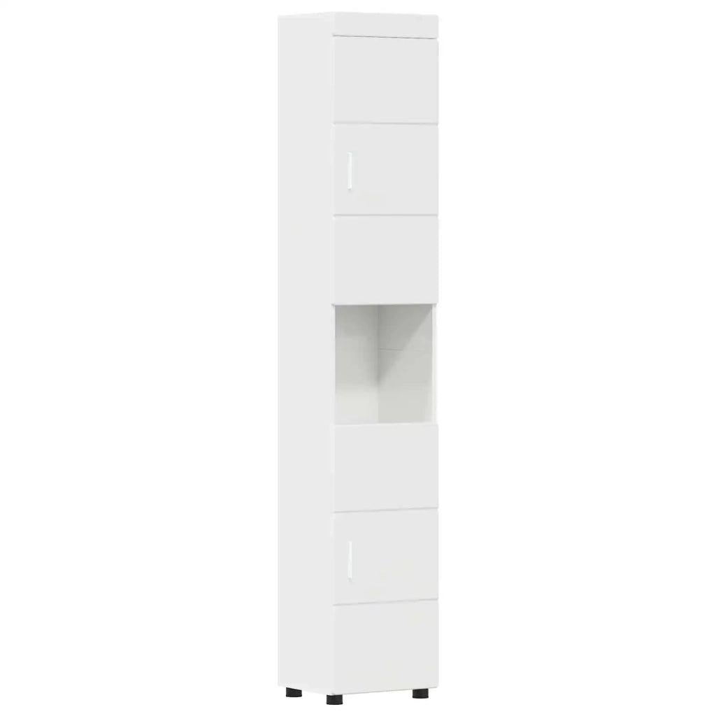 Set di Armadi da Bagno TULUM Bianco Lucido 37 x 31,5 x 203 cm