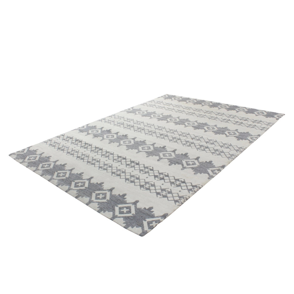 Tappeto Mirage in lana e viscosa grigio e avorio 80x150 cm