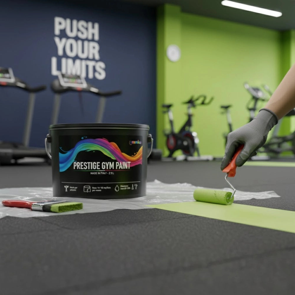 Pittura murale prestige gym paint verde lime super lavabile per palestre *** formato 0,750 lt, confezione 1