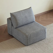 DIVANO Modulare con chaise longue reversibile in tessuto a coste grigio