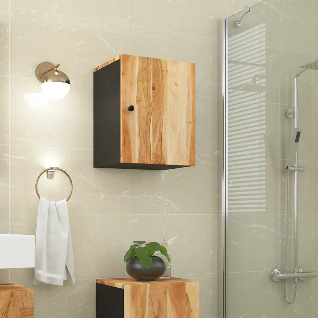 Mobile da Bagno a Parete 38x33x48cm in Legno Massello di Acaciacod mxl 127469