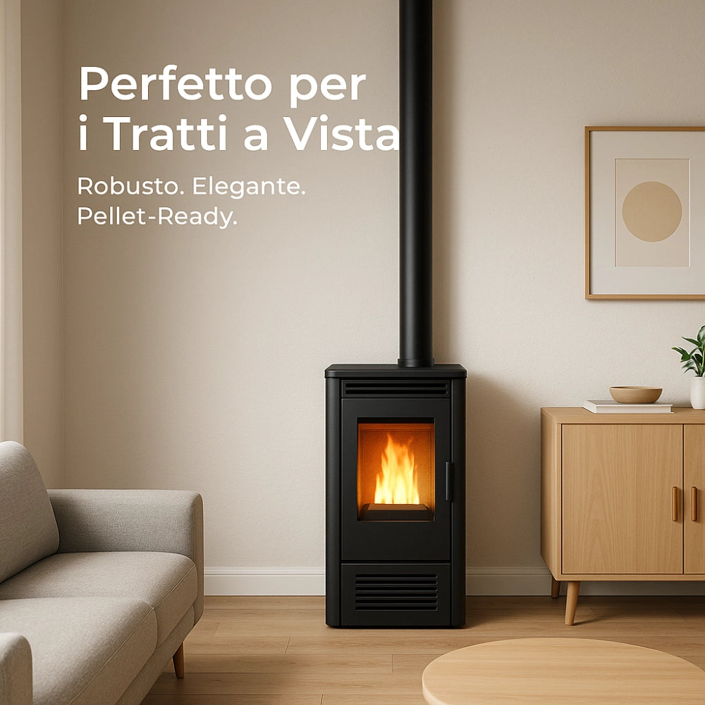 Tubo acciaio canna fumaria stufa pellet spessore 1,2 mm diametro 80 mm *** misura h 500 mm, confezione 1
