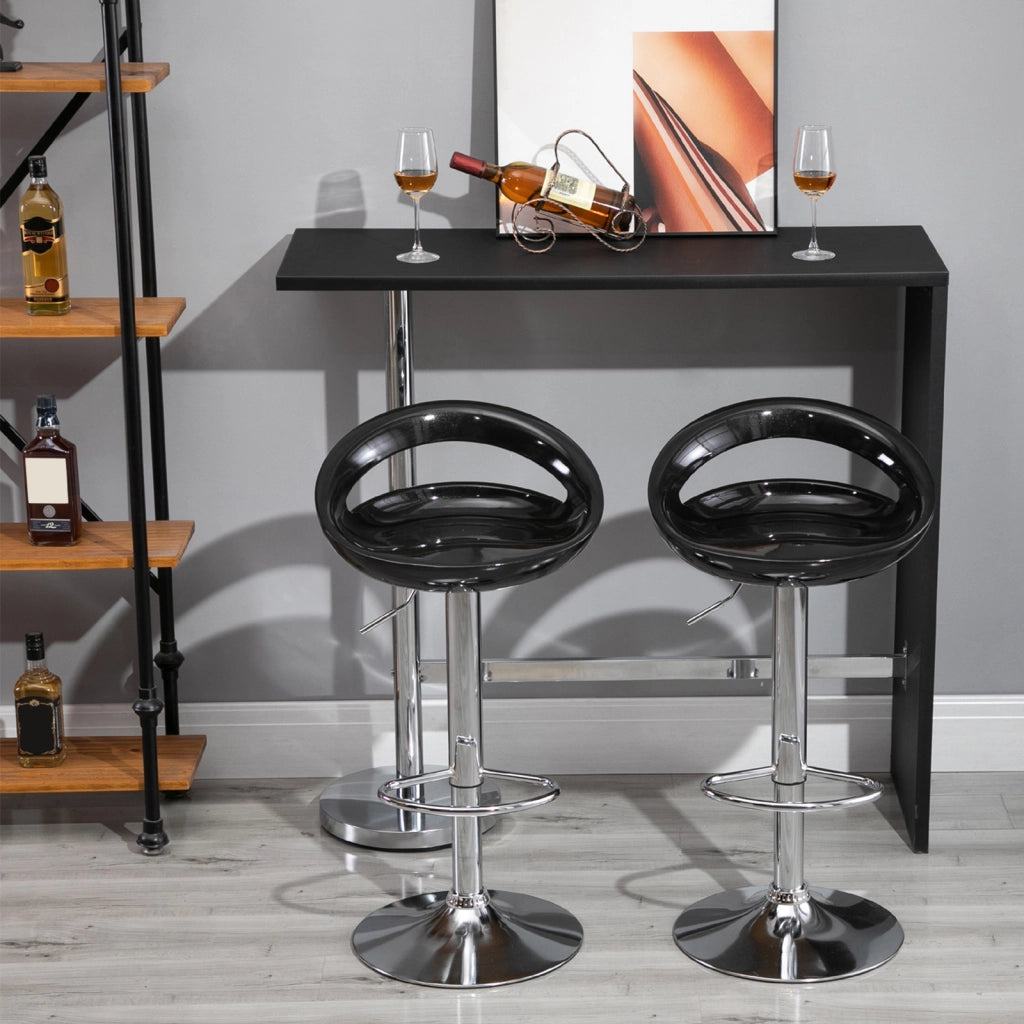 Sgabelli da bar regolabili con schienale e poggiapiedi ¨C zephmum ¨C nero 46x41x76-96cm