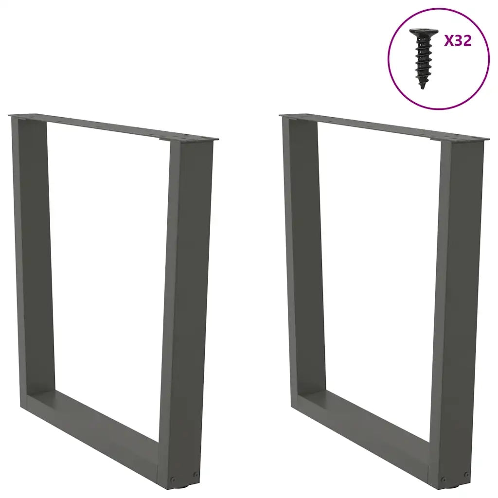 Gambe per tavolo da pranzo a forma di V 2 pz Antracite 90x(72-73,3) cm Acciaio 4012654
