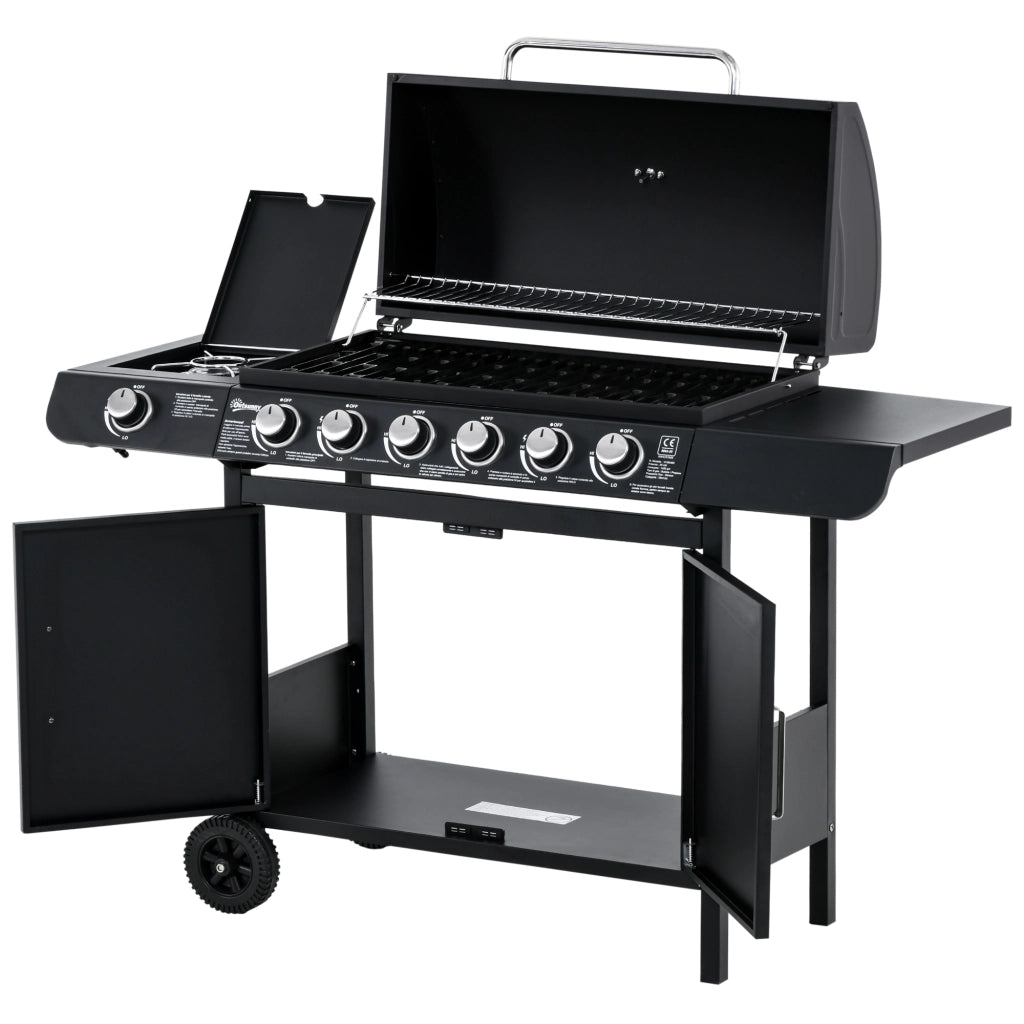 Barbecue Grill a Gas 7 Bruciatori ¨C zephmum ¨C Nero con Termometro