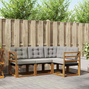 Set di divani da esterno 4 pcs Grigio Naturale e Chiaro