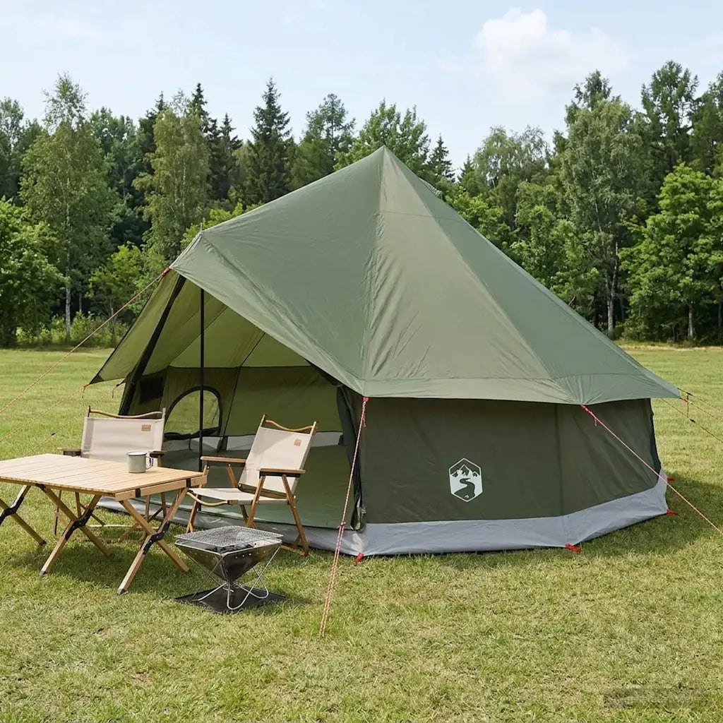 Tenda Tipi Verde Oliva 400 x 400 x 250 cm Poliestere e Acciaio 42029028