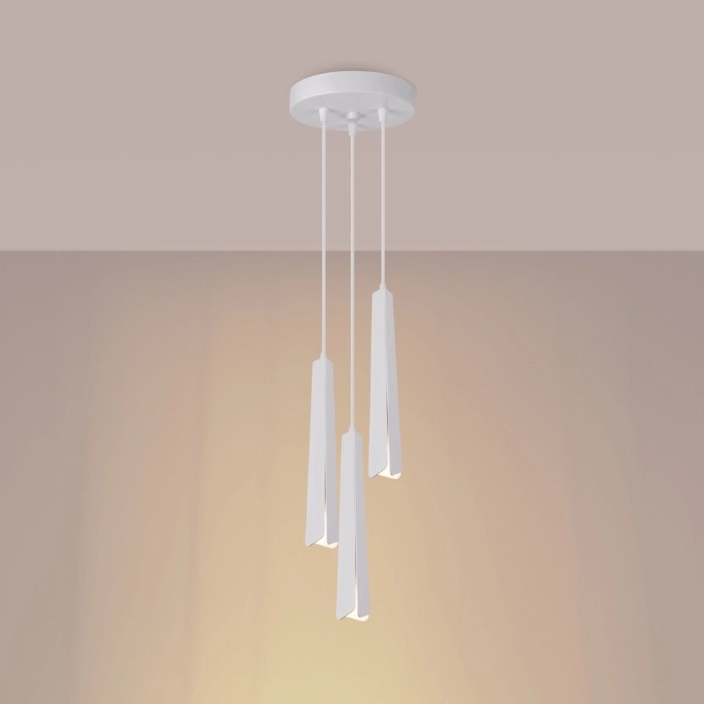 Lampada sospensione Reflex bianca 3 luci G9 Pure Lume