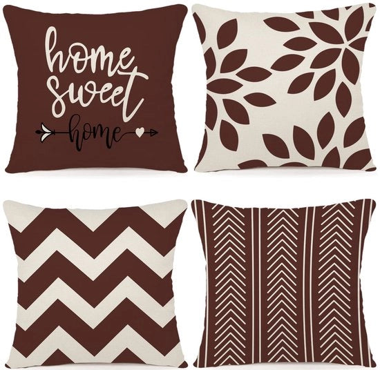 Set di 4 Copricuscini Decorativi 50x50 cm per Esterni, Interni, Soggiorno, Camera da Letto, Giardino