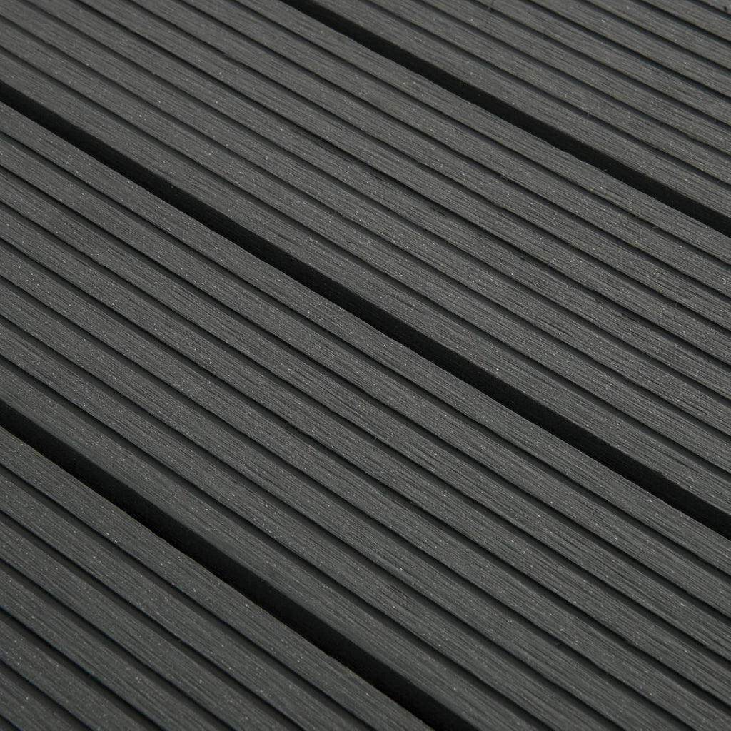 12 Pezzi Piastrella per Pavimento da Giardino Terrazza Pavimento ad Incastro per Casa Fai da Te Pavimentazione in WPC 30x60 cm Antracite