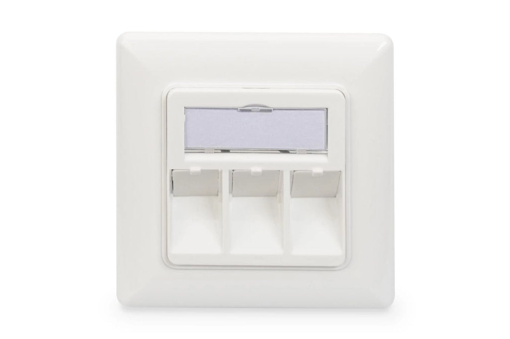 Digitus Scatola di derivazione vuota per modulo Keystone, telaio 80 x 80 mm + piastra centrale 50 x 50 mm