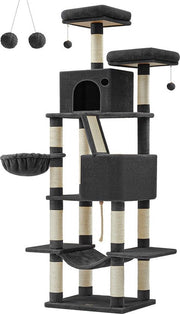 Cat Tower Multistrato - Nero Inchiostro - 60 cm x 50 cm x 206 cm