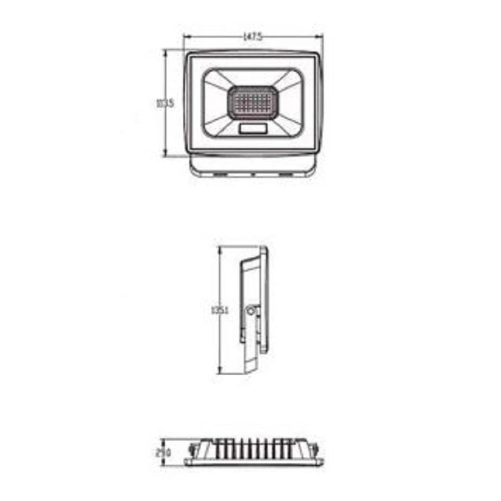Trade Shop - Faretto Led Faro 30 Watt 2700lm Ip65 Nero Luce Calda Fredda Naturale Ek02-30w-n -
