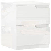 Comodino con Cassetti 40x40x48 cm in Legno Bianco Lucido