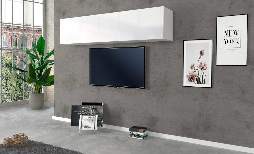 Mobile pensile MARUSKA L 180 x H 40 x P 30 cm bianco lucido