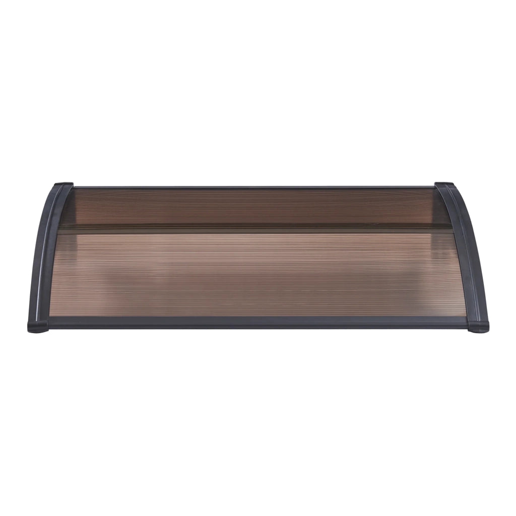 Pensilina di design per porta d'ingresso resistente alle intemperie 100 x 60 cm nero/marrone 03_0006381