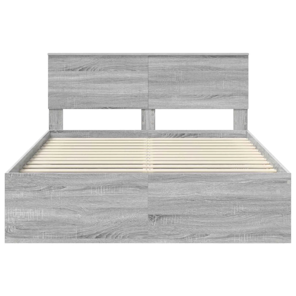 Struttura del letto Grigio Sonoma 135 x 190 cm Pino massello 3410614