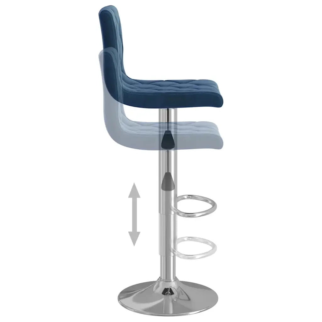 vidaXL Sgabelli da Bar 2 pz Blu in Velluto