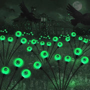 Decorazione Esterna per Halloween - 2 Pacchi di Luce a LED 12 - Orecchio Verde - Illuminazione a Volo di Fuoco Oscillante - Impermeabile - Illuminazione per Piazzetta di Halloween - Decorazione per Giardino - Prato - Festa