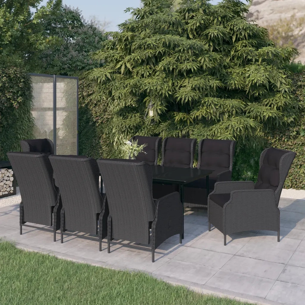 Set Mobili da Pranzo per Giardino 9 pz Grigio Scuro cod mxl 41940