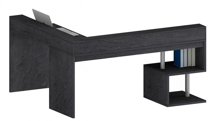 Scrivania Angolare a Giorno 181x160x60x92,5h cm Esse Report Grigio