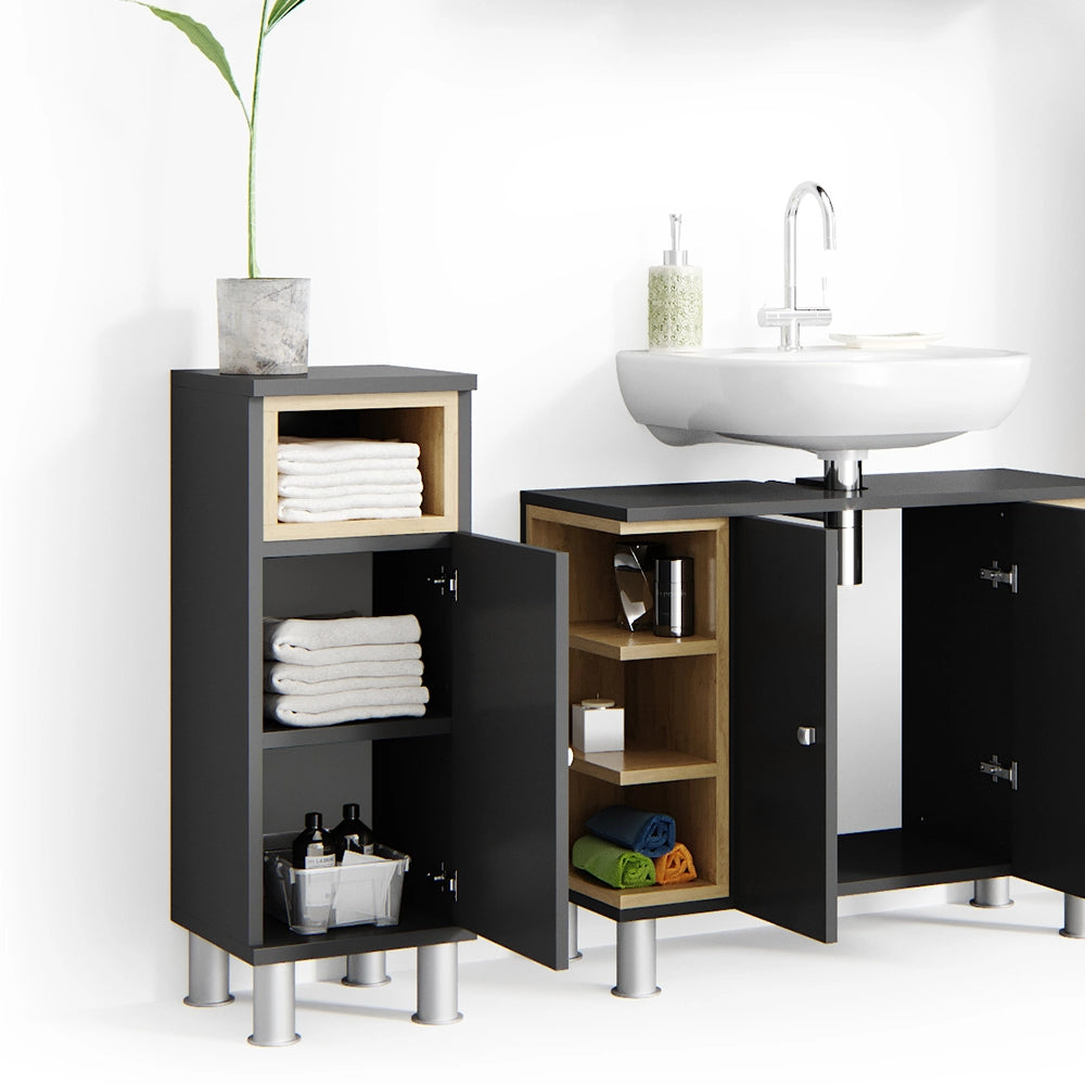 Vicco Set mobili bagno Antracite 3 parti