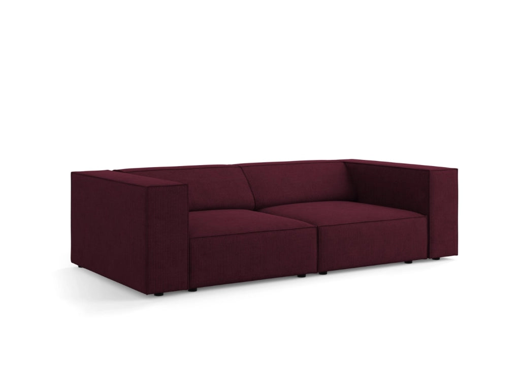 Cosmopolitan Design - Divano "Arendal" 3 posti in ciniglia con effetto a coste rubino 
