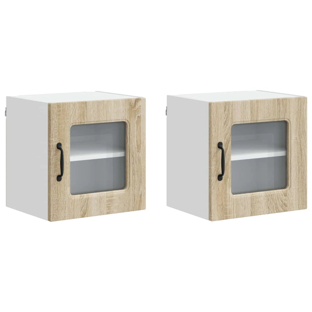 Set di 2 pensili da cucina moderni con ampio spazio contenitivo 40 x 31 x 40 cm realizzati in legno composito di rovere Sonoma 02_0053518