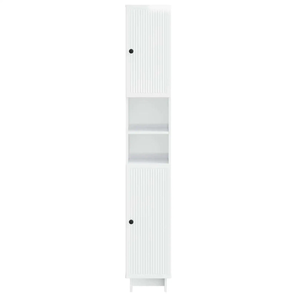 Armadio da Bagno con Ripiano Aperto EDE Bianco Lucido 895939