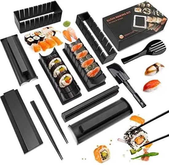 Set di Forme di Sushi da 12 pezzi, insieme per la preparazione di sushi, riso, rotoli, sushi-maker, cucina, insieme completo, adatto per principianti