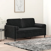 Divano a 2 Posti con Cuscini-Sofa 2 Posti con Cuscini Nero 140 cm in Velluto 885311